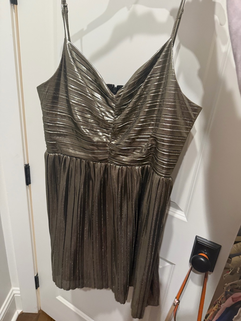 Michael by Michael Kors - Metallic pleated mini dress